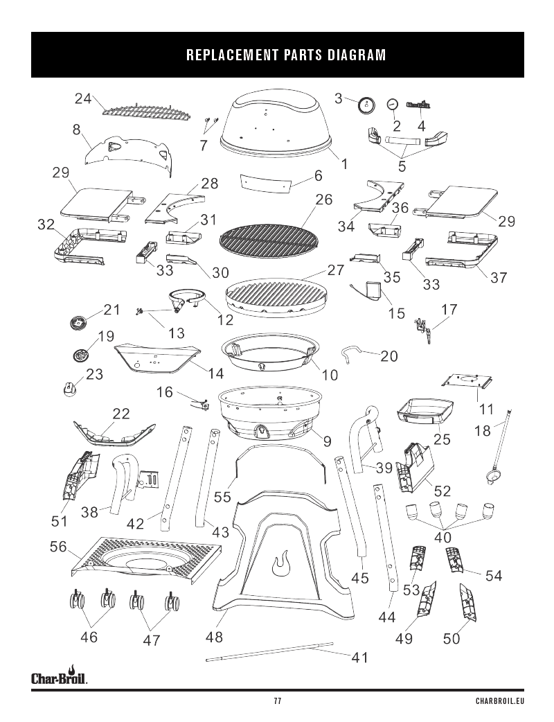 Charbroil All-Star 120 B-Gas exploded view