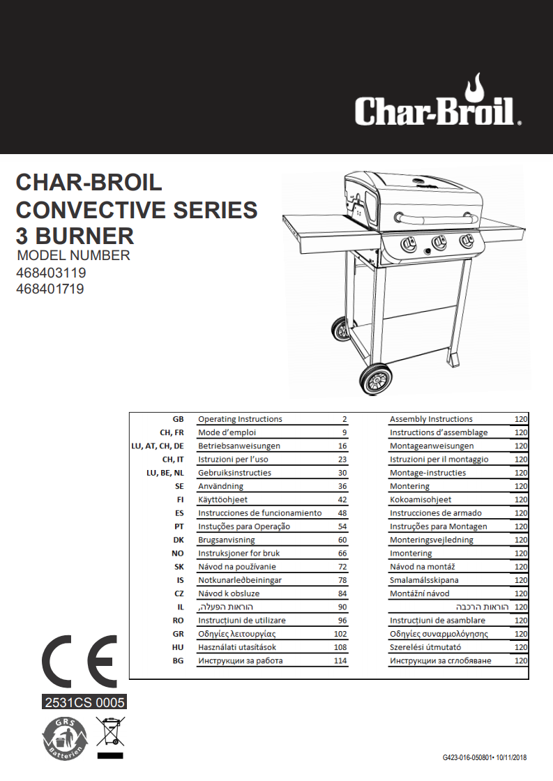 Charbroil Convective 310 B Manual