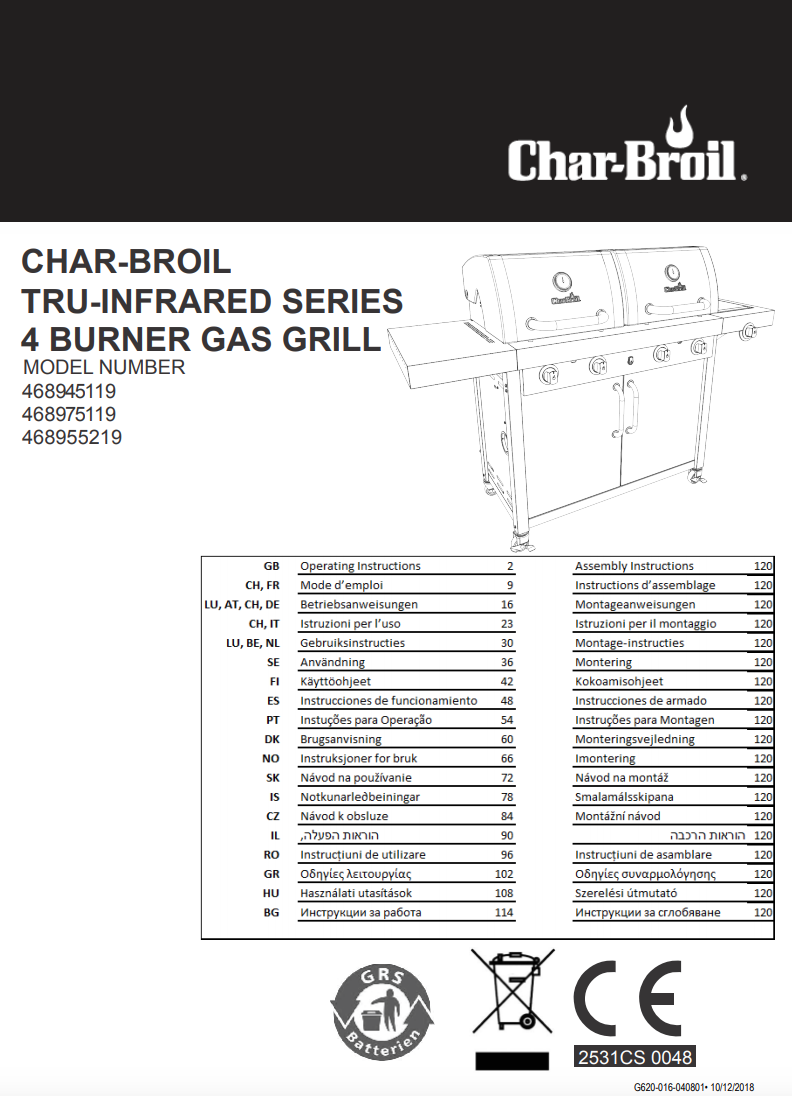 Charbroil NEW Professional 4600 S manual